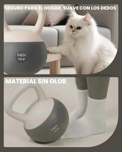 Vista 4 de PAETA Pesa rusa suave para fitness en casa – Agarre antideslizante y diseño de mango ancho, juego de pesa rusa suave, impacto suave y amigable