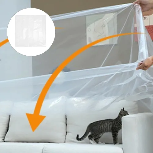 Vista 6 de DOITOOL Funda protectora de sofá de plástico transparente de 141.7 x 53.1 in, impermeable, para muebles, almacenamiento en movimiento, bolsa