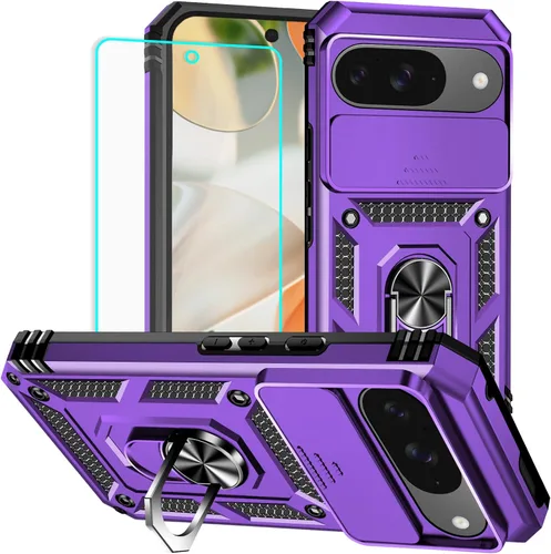 Vista 40 de HNHYGETE Funda para Pixel 6a con protector de pantalla HD, soporte giratorio de grado militar de 360° (resistente) a prueba de golpes para Google