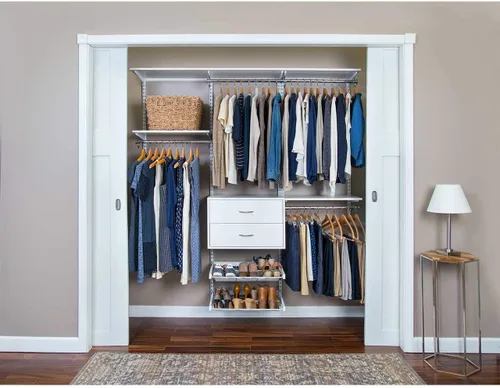 Vista 12 de Organized Living freedomRail - Kit organizador de armario ajustable, 48 a 52 pulgadas, pera chocolate
