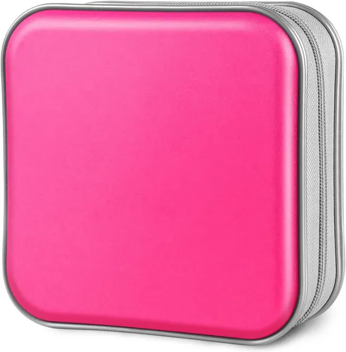 Vista 13 de Siveit Estuche para CD, Capacidad para 40 CD/DVD, Cartera Portadora de Estuches de Plástico Duro para Discos DVD, Carpeta de Almacenamiento