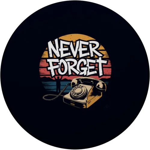 Vista 3 de Never Forget Old Phone Retro Vintage 70s 80s 90s Nostalgia PopSockets Adhesive PopGrip
