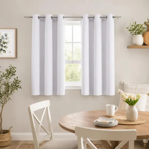 Vista 37 de Aquazolax Cortinas opacas de 45 pulgadas de largo, juego de 2 paneles para guardería, cortinas de tratamiento de ventanas con aislamiento térmico