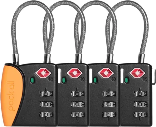 Vista 12 de pack all Cerraduras de equipaje de viaje aprobadas por la TSA, código de 3 Manzana Verde (Apple Green)