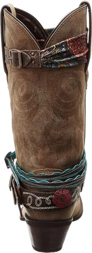 Vista 3 de Durango Crush Dark Chestnut Western - Botines para mujer, Castaño Oscuro