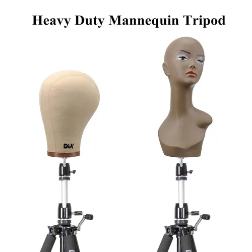 Vista 6 de GEXWORLDWIDE GEX - Soporte de trípode de maniquí resistente de 63 pulgadas para peluca, práctica de entrenamiento de cosmetología, cabeza de Negro