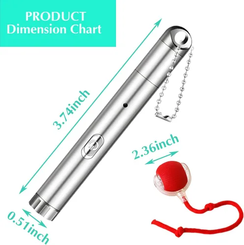 Vista 4 de Juego de juguetes interactivos para gatos, bola inteligente de persecución de 3 modos con puntero de luz roja de 5 LED, carga rápida USB