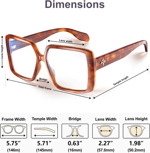Vista 4 de VISOONE Oversized Anti-Blue Light Progressive Reading Glasses Harvard
