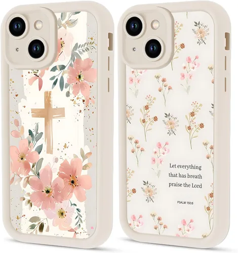 Vista 13 de Paquete de 2 fundas protectoras para iPhone 8 Plus/7 Plus de 5.5 pulgadas con collage de versículos bíblicos de Jesús para mujeres y niñas, diseño