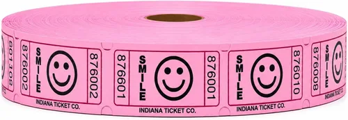 Vista 14 de INDIANA TICKET CO. Smile Paquete de 4 Rollos de Boletos - 2000 Cada Uno en Azul, Rojo, Amarillo y Verde (8000 Total) 1x2 para Admisión, Eventos A