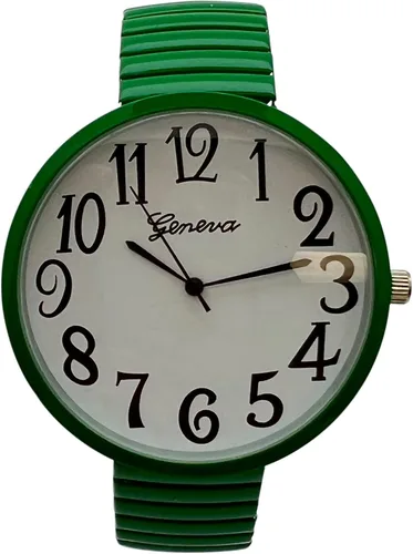 Vista 3 de Reloj de pulsera con correa de expansión fácil de lector con esfera blanca súper grande de 1.73 pulgadas, reloj de pulsera de moda con pantalla