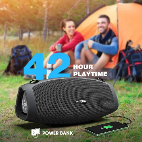 Vista 7 de W-KING Altavoces Bluetooth portátiles con micrófono inalámbrico, (pico de 120 W) 70 W altavoz para exteriores Bluetooth inalámbrico impermeable