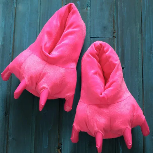 Vista 28 de Zapatos de casa cálidos de felpa con pies de animales para disfraz