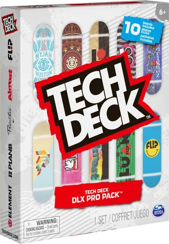 Vista 8 de TECH DECK Fingerboard - Paquete de 10 patinetas coleccionables Ultra DLX de Element, Primitive y Flip, gráficos auténticos de tabla, uso en todos