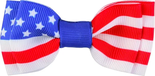 Vista 4 de Collar para perro con bandera estadounidense con pajarita, 4 de julio, para perros grandes, medianos y pequeños