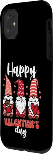 Vista 2 de Funda para iPhone 11 con diseño de gnomos para el día de San Valentín para mujeres y niñas