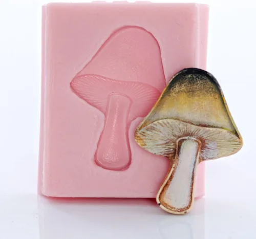 Vista 4 de Tiny Mushroom Flexible Silicone Mold, Fondant, Candy, Chocolate, Food Safe, Polymer Clay, Resin Mold, Epoxy and so much more