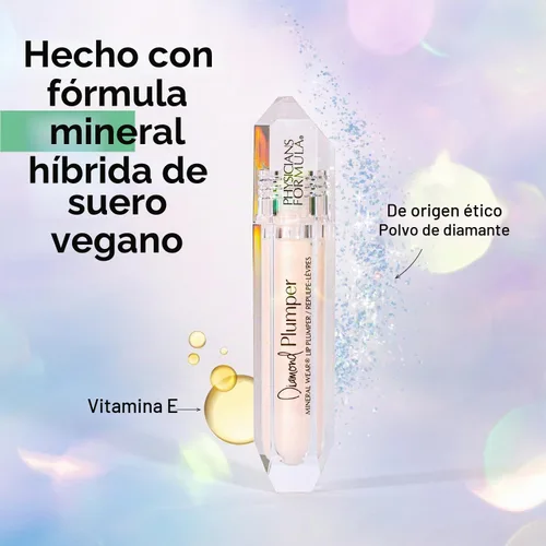 Vista 5 de Physicians Formula Mineral Wear Diamond Lip Plumper Gloss, dermatológicamente probado, diamante de bayas brillantes