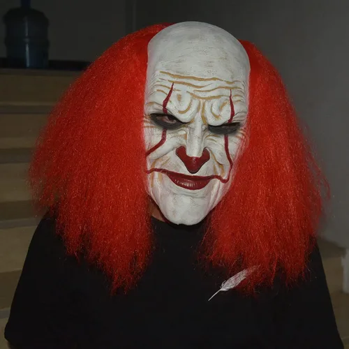 Vista 2 de Máscara de Halloween para hombres, máscaras de payaso aterradoras para adultos
