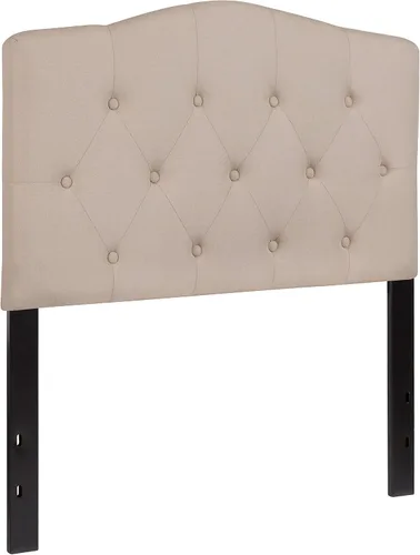 Vista 3 de Flash Furniture Cambridge - Cabecera tapizada capitoné tamaño individual en tela beige