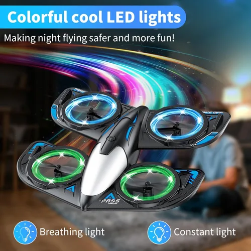 Vista 2 de RC Drone for Kids Beginners, Foam Remote Control Drone with Cool Lights, 360° Flip, Altitude Hold, 3 Speed Modes, Collision Protection and Ease of