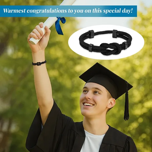 Vista 3 de TempBeau Pulsera de brújula para hombre 2025, regalos de graduación para él, universidad, secundaria, regalo de graduación para el primer día