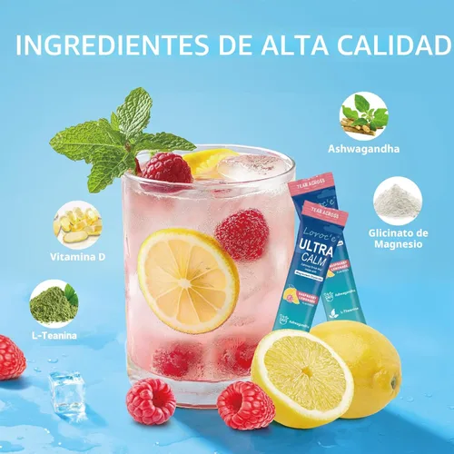 Vista 3 de UltraCalm Super Cortisol Bebida con glicinato de magnesio, Ashwagandha, L-teanina, vitamina D3, polvo de magnesio para el sueño y el alivio