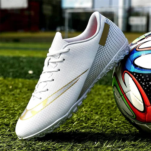 Vista 7 de OAOUIA Tacos de fútbol para hombre, zapatos de fútbol para jóvenes al aire libre, interiores y niños, zapatos de fútbol para correr en tierra firme