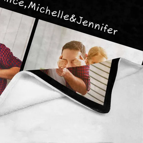 Vista 6 de Manta personalizada para papá abuelo, regalo de manta personalizada para el día del padre, manta personalizada con foto para papá, regalo