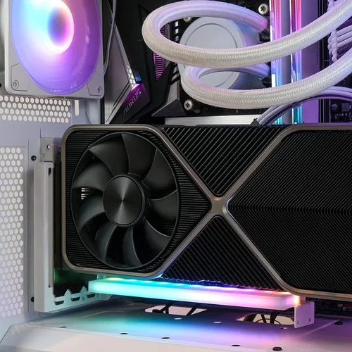Vista 7 de EZDIY-FAB Soporte de montaje vertical PCIe 4.0 GPU Soporte de tarjeta gráfica con módulo LED ARGB de 5 V y 3 pines, kit de soporte para tarjeta