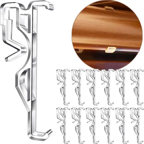 Vista 8 de Clips de cenefa de plástico transparente de 2.5 pulgadas, clips ocultos para persianas (6 piezas)