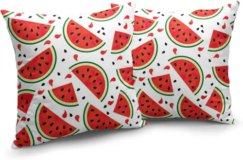 Vista 126 de Juego de 2 fundas de almohada de 16 x 16 pulgadas, diseño patriótico de bandera estadounidense con estrellas para exteriores, estilo casa de campo