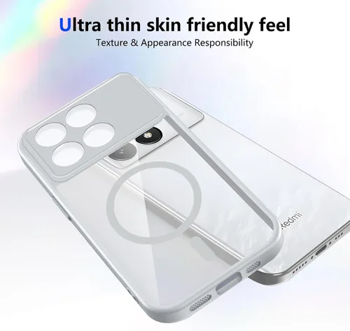 Vista 327 de Funda magnética transparente compatible con Xiaomi 17T, color negro 2 en 1 PC + TPU cubierta de teléfono a prueba de golpes, carcasa protectora