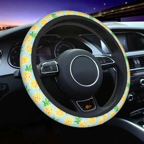 Vista 26 de Funda para Volante de Azulejos Mexicanos Coloridos Accesorios de Automóvil Lindos para Mujeres Niñas Femenino Universal 15 Pulgadas Neopreno