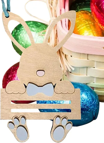 Vista 9 de dous Soporte único para dinero de Pascua para regalos de Pascua, hecho a mano, de madera, adorno de Pascua, dije de regalo para colocar dinero