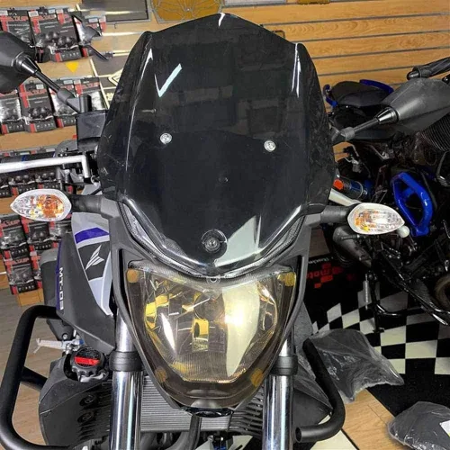 Vista 2 de GLoyer Motorcycle Windshield Compatible with MT03 MT 03 2015-2018 Windshield Windscreens Front Headlight Screen Lens Cover Protector Guard Headlamp