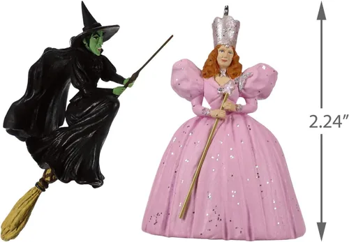 Vista 5 de Hallmark Mini El mago de Oz Glinda La bruja buena y la bruja malvada del oeste, juego de 2 películas y TV