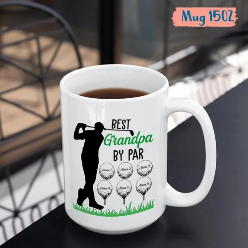 Vista 5 de Taza de café personalizada para el mejor abuelo por par, regalo para abuelo, tazas de abuelo, tazas personalizadas para abuelo con nombres de niños