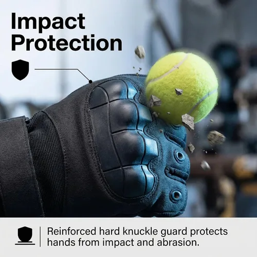 Vista 3 de Guantes de motocicleta de invierno, guantes de pantalla táctil resistentes al viento, guantes de conducción cálidos y fríos para hombres, aptos