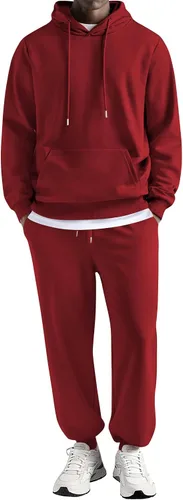 Vista 25 de COOFANDY Conjunto deportivo de 2 piezas para hombre, conjunto deportivo casual con capucha