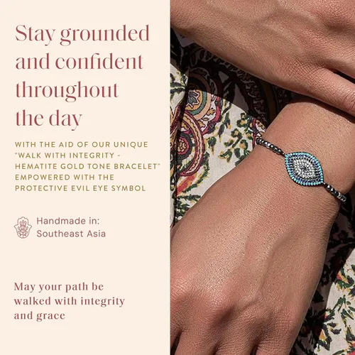 Vista 16 de KARMA AND LUCK - Camina con integridad - Pulsera de hematita genuina para mujer en tono dorado de 5.5 a 7.5 pulgadas con cierre de cordón ajustable