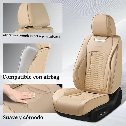 Vista 3 de Coverado - Fundas de asiento delantero de coche, fundas de asiento de cuero de lujo para automóviles, fundas de asiento de automóvil protectoras
