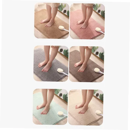 Vista 4 de Luxshiny Alfombra de baño, antideslizante, resistente al deslizamiento, alfombra de felpa para baño, alfombra de pasillo de baño, alfombra de Verde