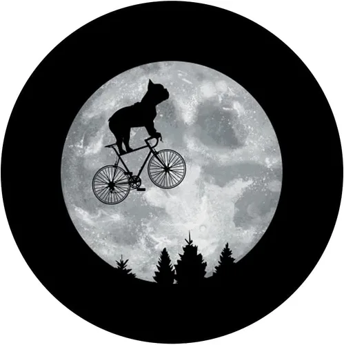 Vista 3 de Buldog Francés Montar Luna Bicicleta Halloween Lunar Ciclismo PopSockets Swappable PopGrip