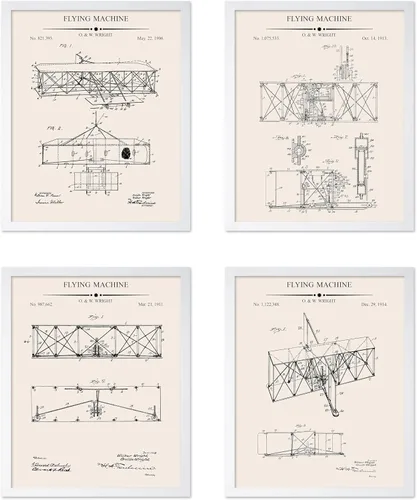 Vista 111 de Poster Master Juego de 6 Pósters Vintage de Planos de Aviación - Impresión de Patente de Avión - Arte de Aeronaves - Arte de Aviación - Arte
