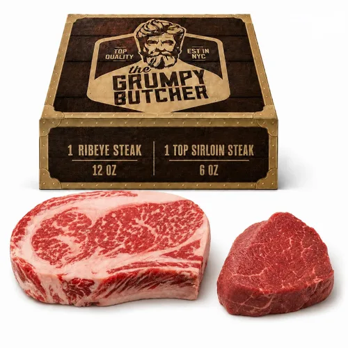 Vista 8 de Cesta de regalo Gourmet Butcher 6 cortes de carne de primera calidad – 4 solomillo superior y 2 filete miñón grande alimentado con pasto – Caja