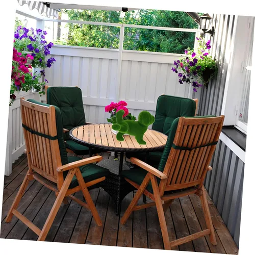 Vista 3 de Yardwe Cachorro flocado Artificiales para decoración verde Accesorios para el hogar Decoración de perro flocado Estatua de jardín Estatua de perro