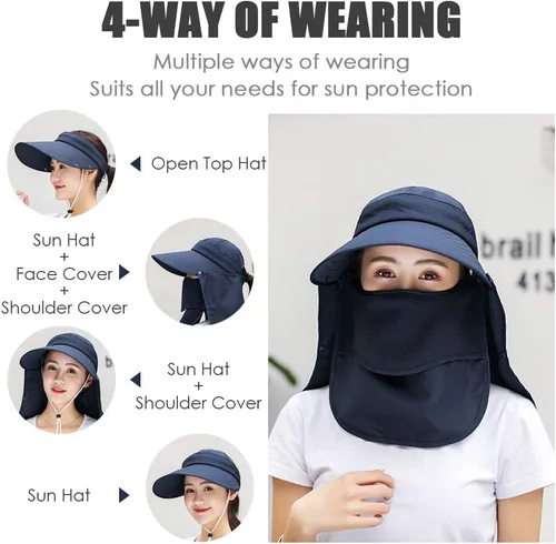 Vista 3 de Sombrero de ala ancha – Multifuncional UPF 50 protección cubo pesca sombrero sombrero gorra