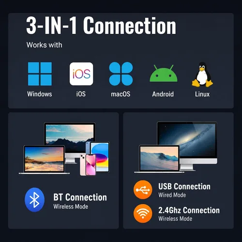 Vista 5 de Tera Escáner de Código de Barras Inalámbrico con Pantalla: Versión Pro 1D 2D QR con Teclado de Configuración, Cuna de Carga, Funciona con Bluetooth