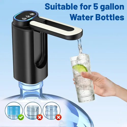 Vista 5 de Boquilla plegable de 3 modos, dispensador de agua de 5 galones, bomba de botella de agua para 5 galones, dispensador de jarra de agua eléctrico